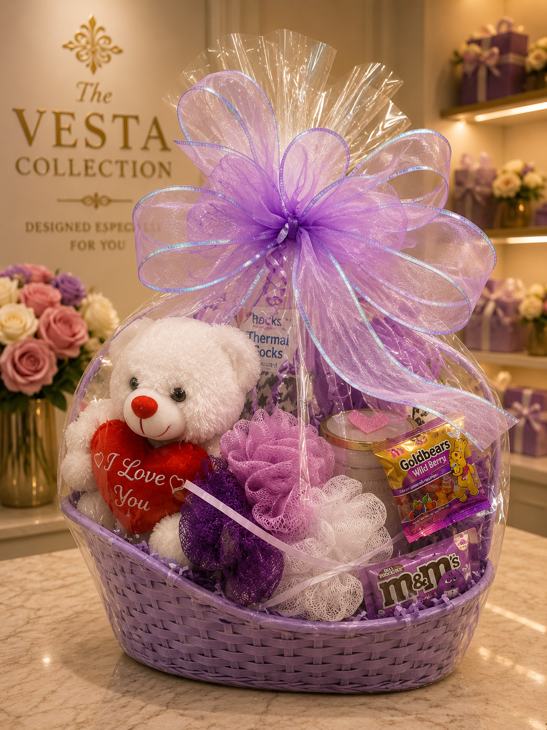 Lavender custom gift basket by TheVestaCollection